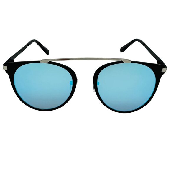 7039 | Blue Mirror Circle Sunglasses - Picture 1 of 5